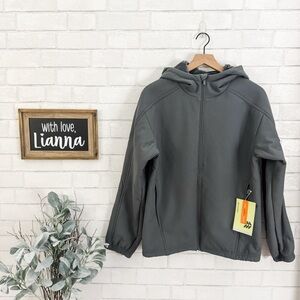 ALL IN MOTION Men’s Gray Hooded Softshell Fleece Jacket